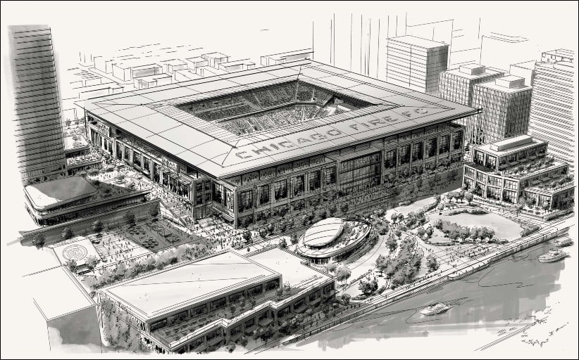 Chicago Fire Unveil $650 Million Soccer Stadium Project for South Loop