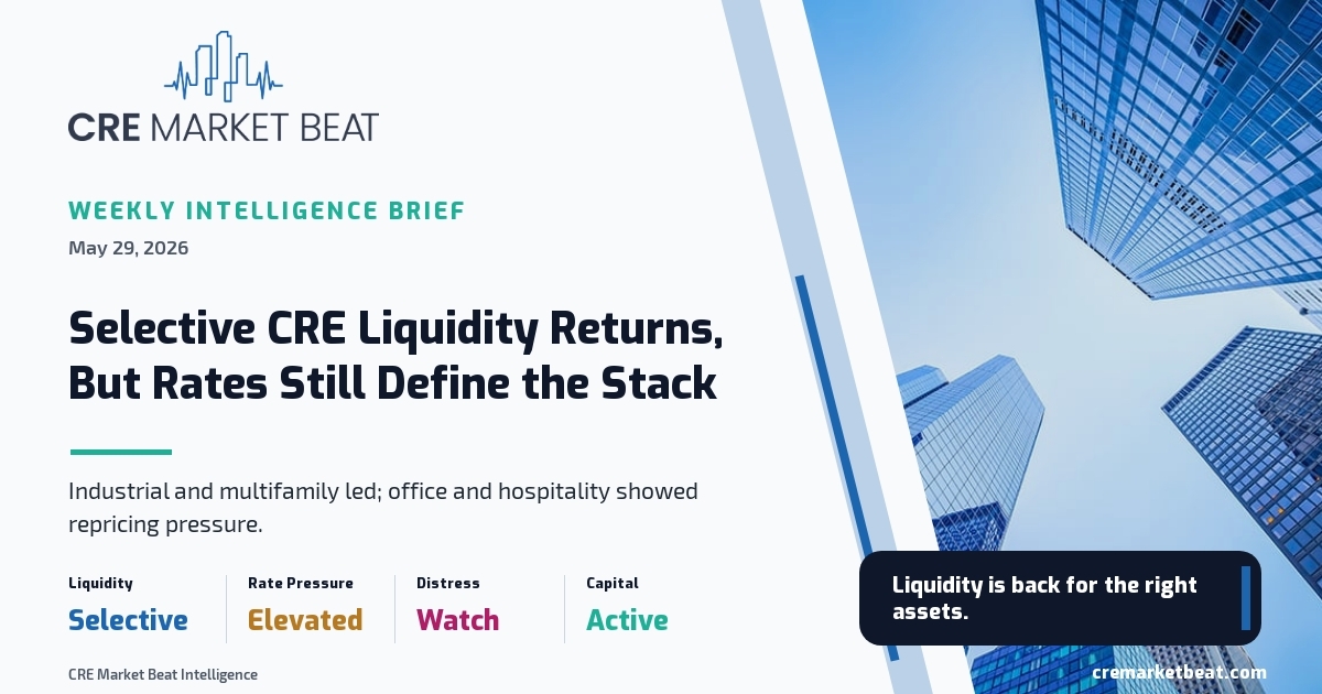 Selective CRE Liquidity Returns as Rate Pressure Holds