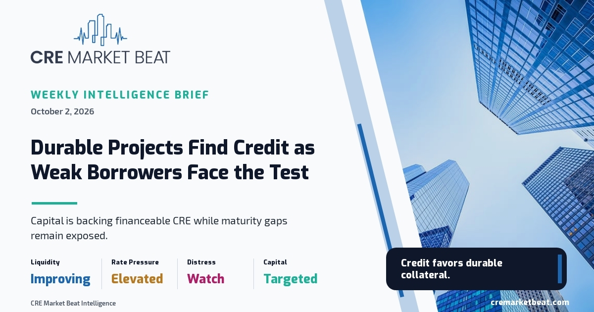 Durable CRE Projects Find Credit as Weak Borrowers Face the Test